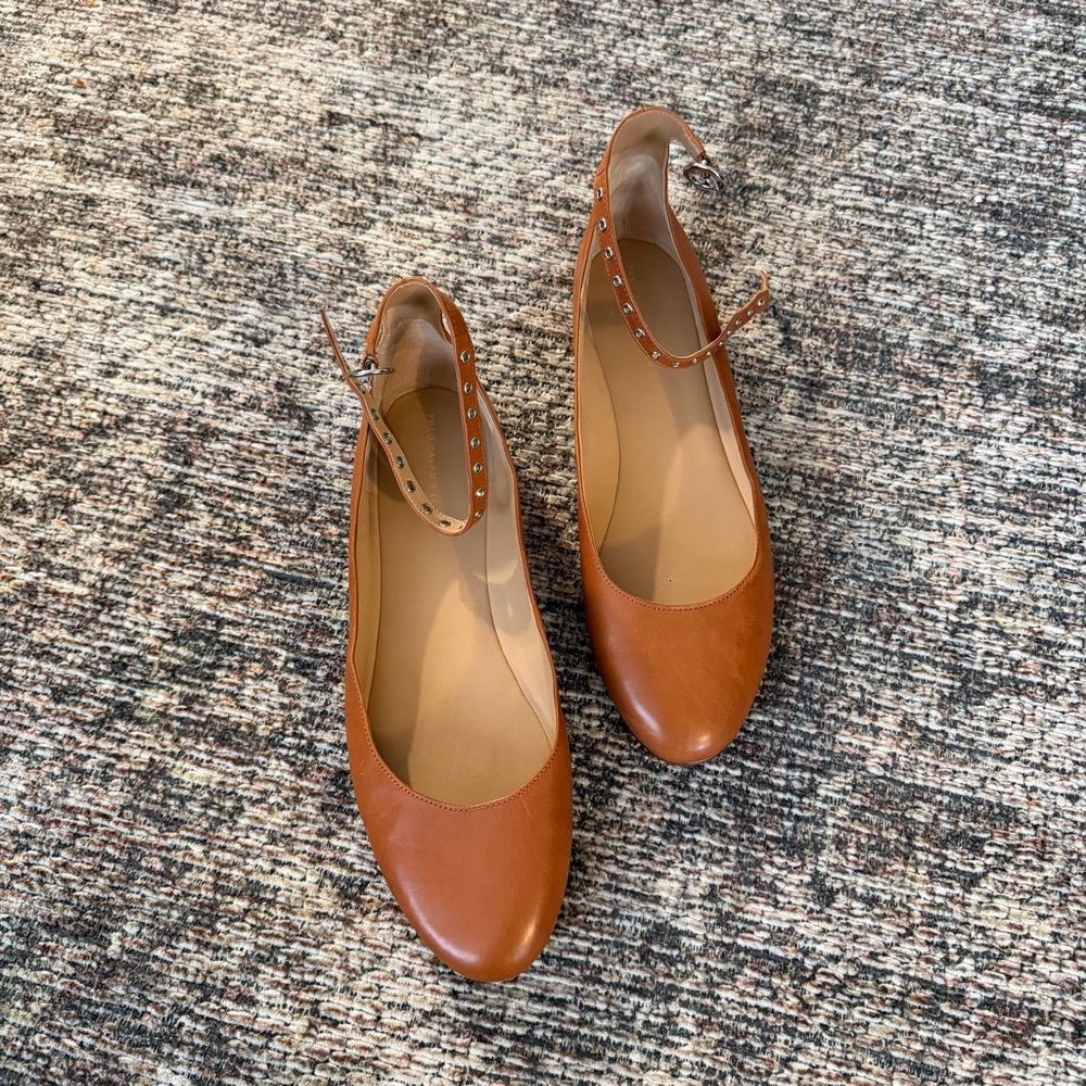 Ralph Lauren Kinsley Leather Ballet Flats